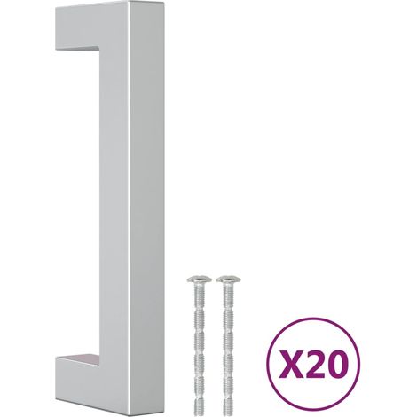 Poignées d'armoire 20 pcs Poignée de meuble argenté 96 mm acier inoxydable CFW51505 (1/5)
