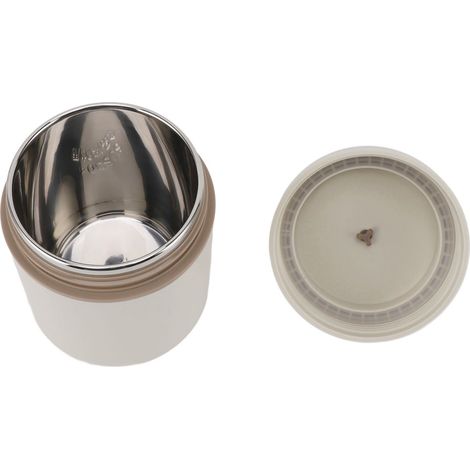 Boîte isotherme de 420 ml en acier inoxydable, étanche, avec isolation thermique et poignée, idéale pour le bureau et les voyages, couleur beige. (1/5)