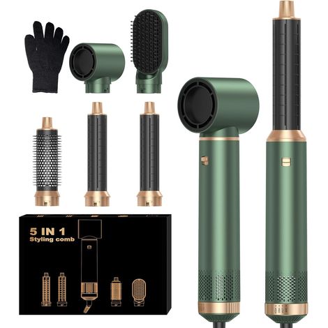 Airbrush 5 in 1 Hair Styler Air Brush 5 in 1 with Hair Dryer Air Styler with Blower Brush, Curling Iron, Hair Dryer Brush 5 in 1 for Drying, Curling, Straightening (1/5)