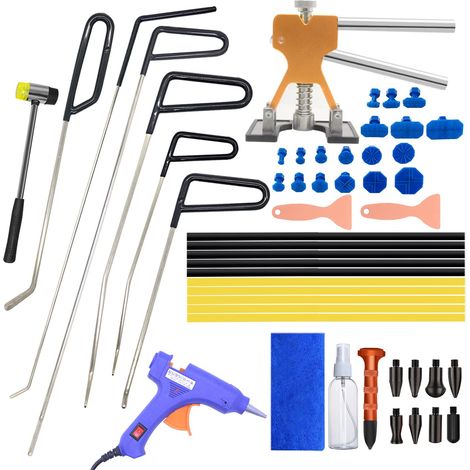 Kit d'outils de débosselage sans peinture, kit d'extracteur pour réparation de bosses et de grêle avec pistolet à colle et marteau de réparation (1/5)