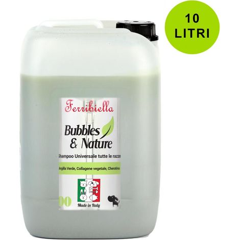 Shampoo universale tutte le razze all'argilla verde tanica da 10 litri bubbles & nature (1/2)