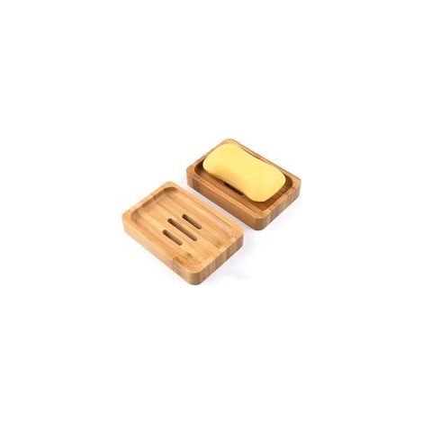 2Pcs Bambou Naturel en Bois Porte Savons Boîte à Savon pour Salle de Bains Douche Porte-savons Artisanat pour Savon, éponges et Plus (1/5)