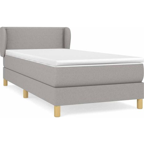Maison Exclusive - Boxspringbett mit Matratze Hellgrau 90x190 cm (1/5)
