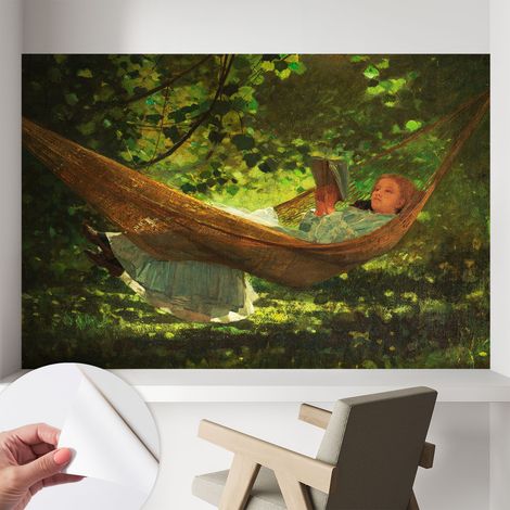 Papier peint adhésif décoratif pour chambre et salon Design moderne à poser facilement Détente dans un hamac 104x70 cm (1/5)