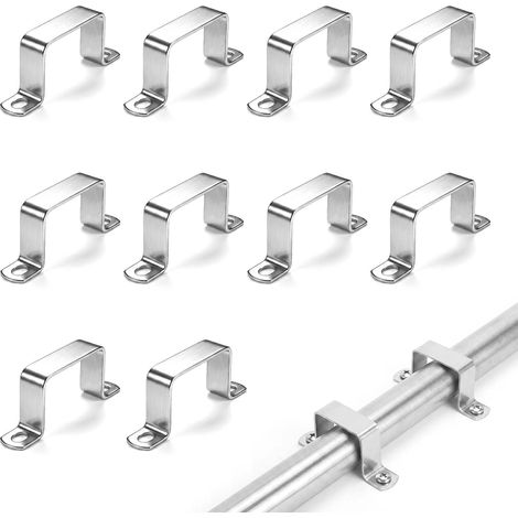 10 Colliers De Serrage Carrés 60x40mm Supports de Connecteur Inoxydable 304  Support carré en U pour Portes Fenêtres Tubes Carrés Rampes (1/5)