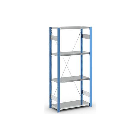 Estantería ensamblable con balda azul / galvanizada altura de (1/3)