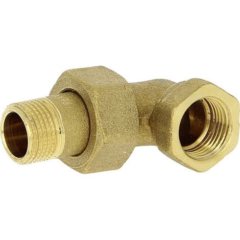 Raccord union laiton coudé 3 pièces Mâle Femelle 3/8"