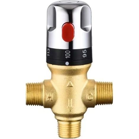 Mitigeur thermostatique mural pour baignoire en laiton – contrôle eau chaude/froide, sécurité anti‑brûlure