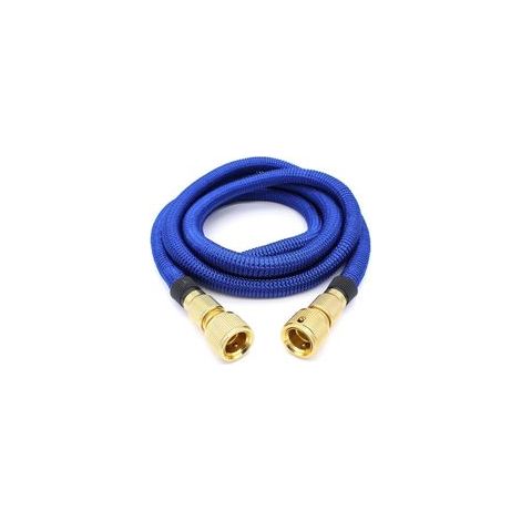 Tuyau d’arrosage flexible et télescopique – Tuyau rétractable en caoutchouc haute résistance avec raccords métalliques pour arrosage de jardin, nettoyage extérieur et lavage automobile (2,5 m) (1/5)