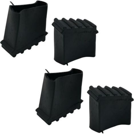Lot de 4 patins en caoutchouc antidérapants pour échelle télescopique pliable Noir