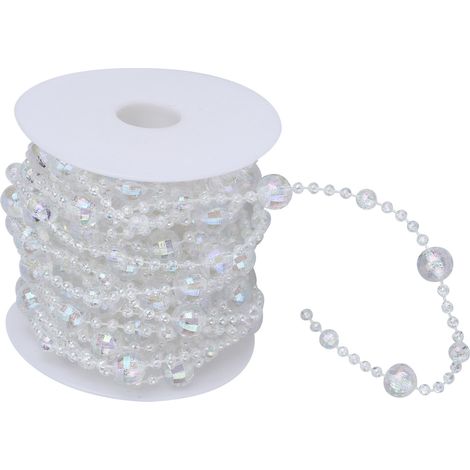 Guirlande lumineuse de lanternes perlées irisées de 10 mètres, idéale pour Noël et autres fêtes, lustre de mariage, rideau de porte, cloison. (1/5)