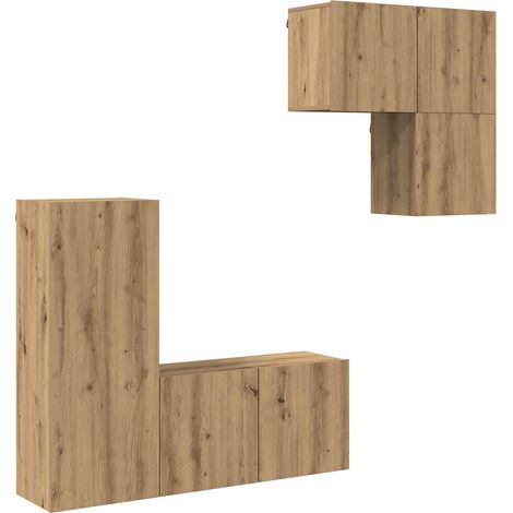 Maison Exclusive - TV-Schränk 4 Stk. Artisan-Eiche Holzwerkstoff (1/5)