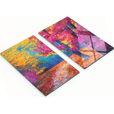 Taglieri e vassoi decorativi in vetro, stile impressionista, 2x30x52 cm (1/5)