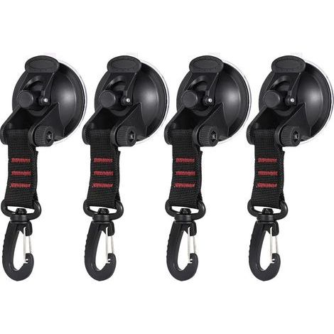 4 Pièces Ancre à Ventouse,Ventouse Crochet, Crochets de Fixation en Camping,Crochet de Fixation de Ventouse Auvent pour Tentes Latéral de Voiture Accessoire de Camping (1/5)