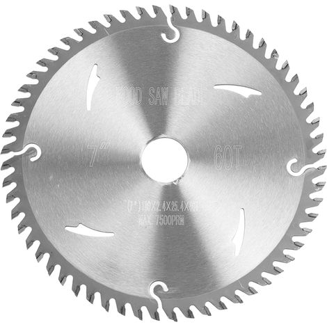 Lame de scie circulaire carbure 7x60T disque à tronçonner pour bois, outil de menuiserie argenté, coupe transversale précise (1/5)