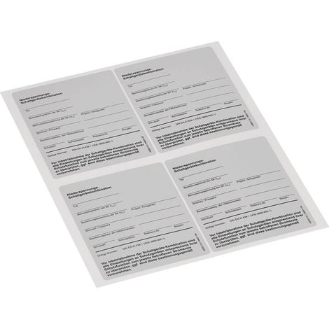 hager Typenschild Schaltgerätekombination EN 61439, 95x115mm, 10x DIN A4 Bogen