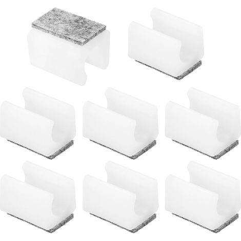 8 x Rectangular Chair Foot Covers 14 mm White Grey (1/5)