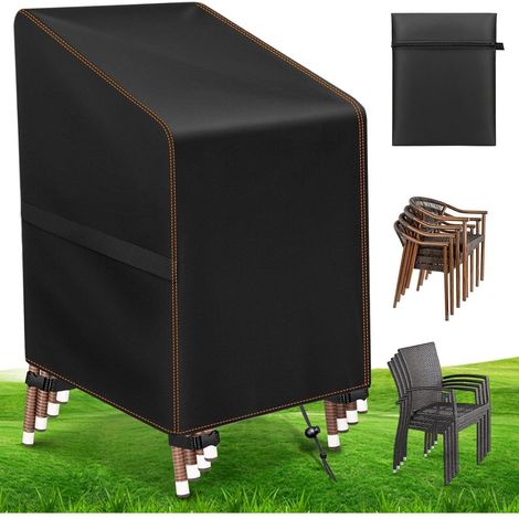 Gartenstuhl Abdeckung 420D Oxford-Stoff Wasserdicht Winterfest 65x65x120cm (1/5)