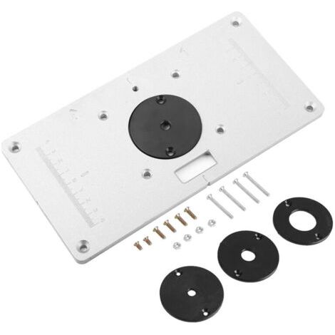 Eosnow Plaque d'insertion de Table de routeur en aluminium 2351208mm avec 4 anneaux et vis pour bancs de travail du bois (1/4)