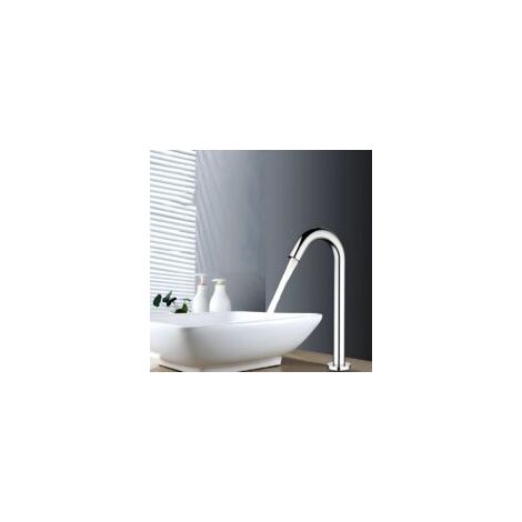 Rubinetto di lusso color argento, rubinetto automatico a infrarossi per lavabo da bagno, rame multistrato galvanizzato, ideale per i giovani - Alta qualità e durata - Crezuo (1/4)