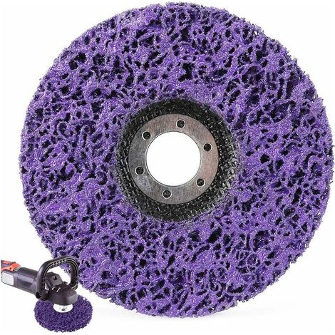 Disques de Nettoyage, Disques Pour Meuleuse d'Angle 125 mm Disque de Nettoyage Préliminaire Poly Strip Roue Disques pour Meuleuse d'Angle, 125X 22 mm(Violet) (1/5)