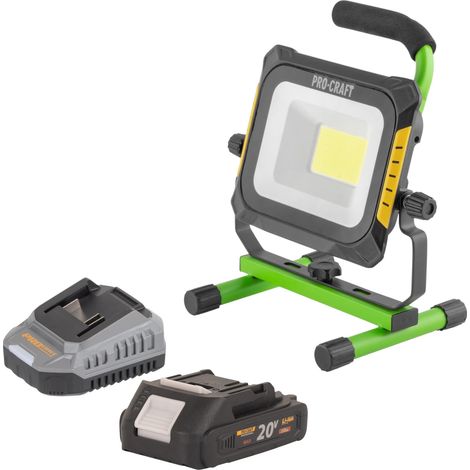 Procraft LP20 Foco LED recargable 20 V IP 20 + 1 batería 2,0 Ah + cargador