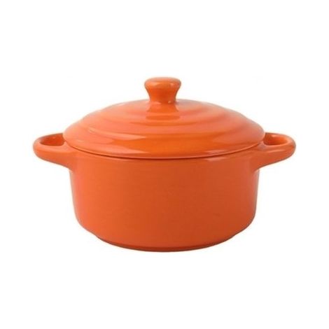 Vaisselle - Plat - Plat à four à double poignée - Bol en céramique - Moyen - 300 ml - Orange (1/5)