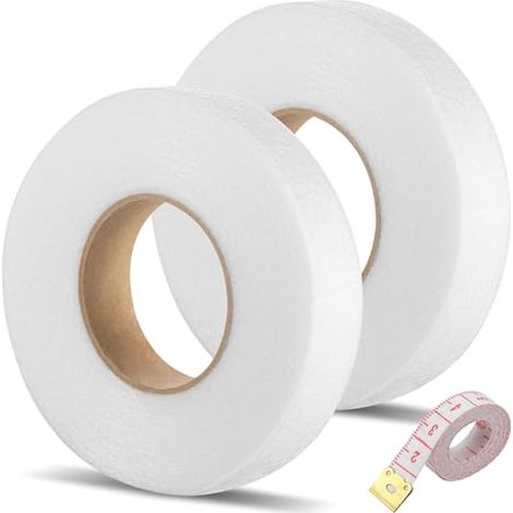 2 Rouleaux Wonderweb Extra Fort, Ruban à Ourlet Extensible 64m pour Pantalons Rideaux avec Mètre Ruban, Ruban Adhésif Tissu pour Vêtements (Largeur : 2 cm)