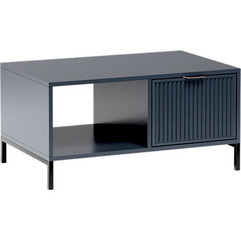 Couchtisch in Indigo blau mit Rillenoptik LAURO-161 (1/5)
