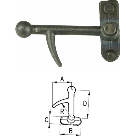 Chiusura a palla con golfaro Cermag pesante lunga destra o sinistra - Posteriore SX - anteriore DX