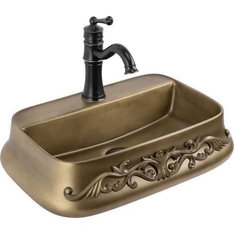 COUNTERTOP WASHBASIN REA CASTEL COPPER, ANTIQUE BRONZE