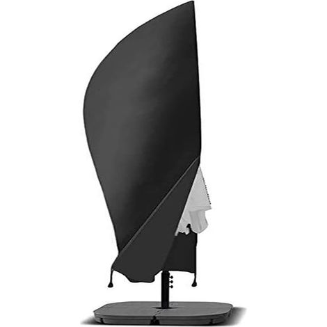 1 Housse de parasol, Tissu Oxford 210D, Imperméable, Fermeture éclair, Poche rangement, Jardin Patio (1/5)