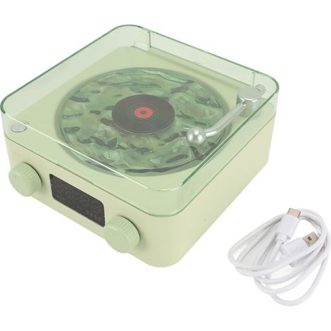 Waves Player Wireless Compact Stereo Ambient Sound Light Creative Presents Portable Vintage Speaker for Relaxing Sleep Green (1/5)