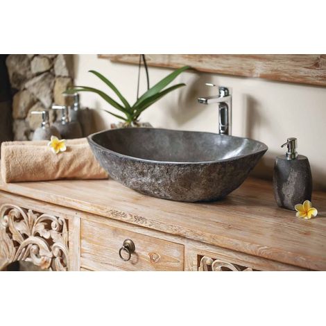 MOSAVIT TABARCA Lavabo Sobre Encimera De Piedra Gris - ref: MSV-TABARCA