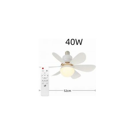 ACKERMAN Ventilateur de Plafond avec Lumière et Telecommande, 52cm 40W Petit Dimmable avec Douille E27 pour Chambre, 6 Pales (1/5)