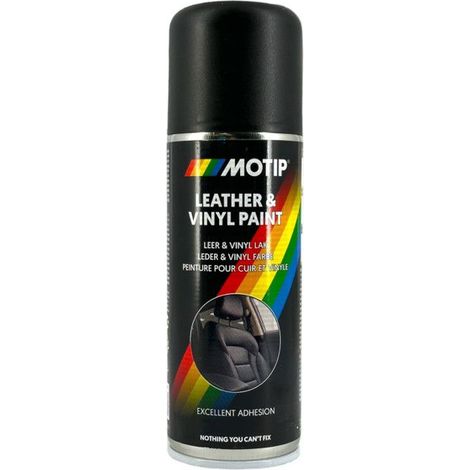 Bombe de peinture - Pour cuir, vinyles et simili cuir - Noir - MoTip - Leather Paint - 200ml