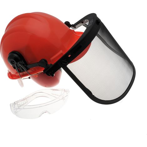 Jardiaffaires – Casque forestier professionnel anti-bruit 25 dB – Visière grillagée démontable – Confort optimal pour bûcherons – Normes CE (1/3)