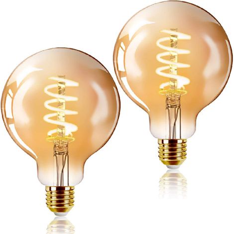 Deux ampoules LED rétro Edison, 40W E27 lumière blanc chaud 2200K.