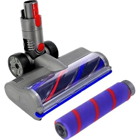 Brosse pour Dyson V8 V7 V10 V11 Aspirateur, Accessoire Tête d'aspirateur pour Dyson avec 1 Rouleau de rechange et4 LED,Parquets (1/4)