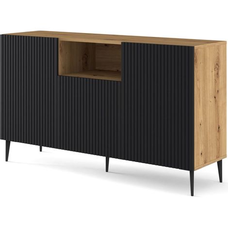 Kommode Ravenna B 150 cm 2D1DM Handwerker schwarz auf Stiften. (1/5)