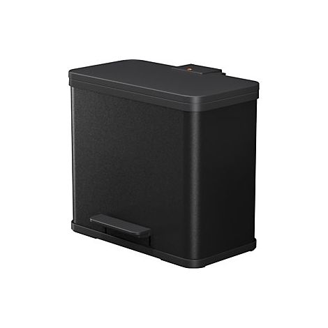 Hailo 0633-200, Öko Trio Plus L, Cubo de Basura con recipientes y Pedal para Abrir, 3 x 9 litros, Metal, Negro, 47 x 35 x 44 cm (1/5)