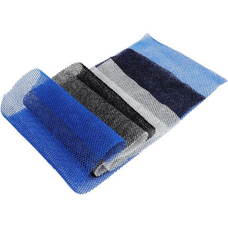 Ensemble de 3 serviettes exfoliantes en nylon avec gants toilette pour le dos et corps , légères à s (1/5)