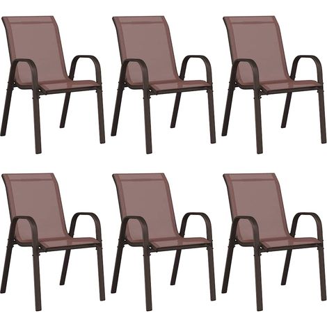 Maison Exclusive - Stapelbare Gartenstühle 6 Stk. Braun Textilene