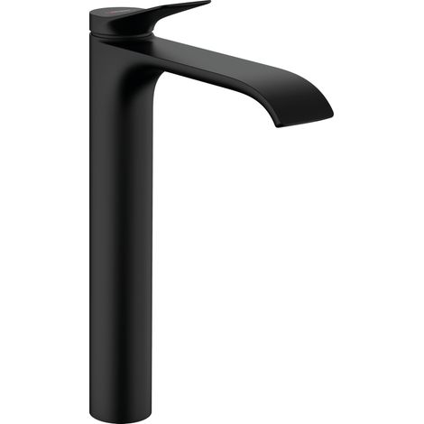 Mitigeur de lavabo sans tirette ni vidage, Robinet de salle de bain avec hauteur sous bec 251 mm, économie d'eau, Noir mat, 75042670 (1/5)
