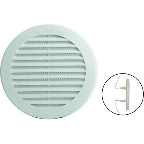 2PZ GRIGLIA DI AERAZIONE IN PLASTICA CON ZANCHE Ø mm. 148 per fori Ø mm. 80-125