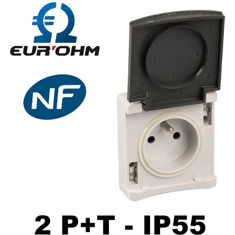 Mécanisme prise étanche avec clapet 2P+T 16A IP55