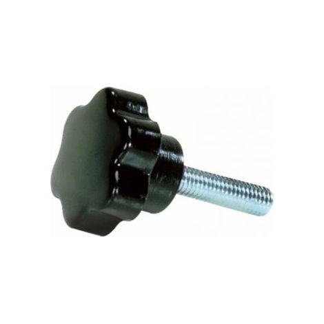 VOLANTINO MANOPOLA POMELLO CON VITE ACCIAIO 6 LOBI MASCHIO VARIE MISURE (27861V) D. 50 M8 (27862) (1/2)
