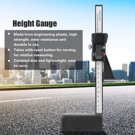 Bardusch - Calibro di altezza digitale, calibro di profondità digitale di precisione 0-150 mm con base magnetica per la lavorazione del legno, strumento di misurazione utilizzato per regolare l'altezz (1/4)