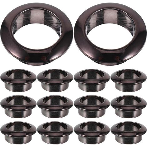 Lot de 20 cache-câbles noirs de 25 mm pour bureau avec passe-câbles ronds. (1/5)