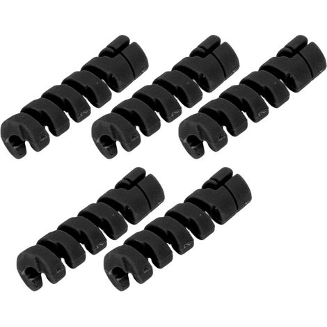 CANSUCC Lot de 5 manchons de protection en caoutchouc pour cadre de vélo, câbles de frein et dérailleurs, noir (1/5)